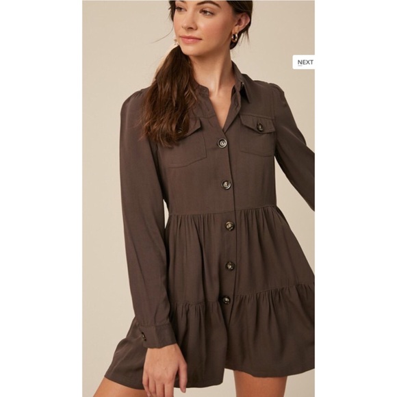 NWT Flowy Shirt Dress - Picture 2 of 4